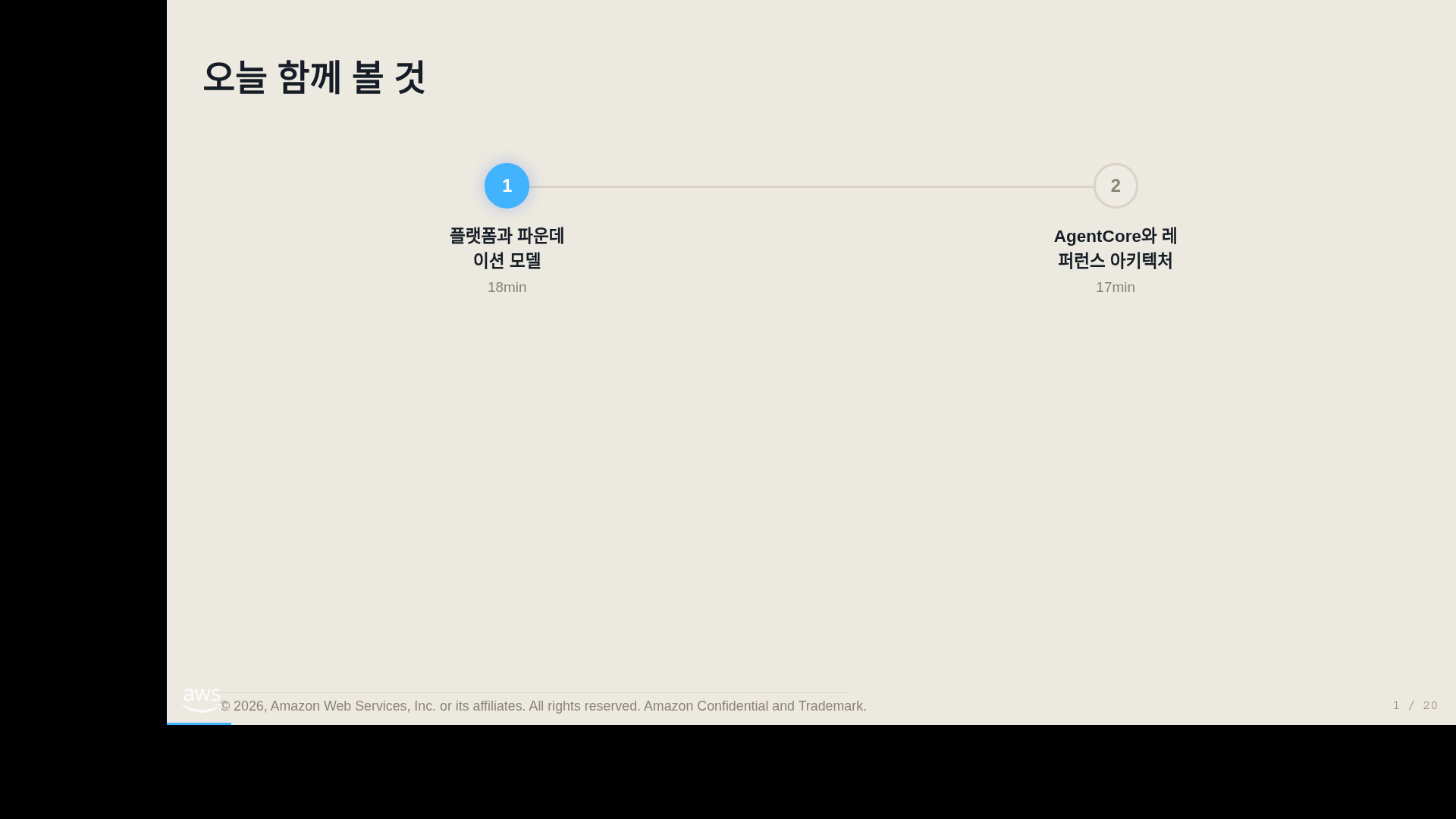 아젠다 — 플랫폼/모델 + AgentCore/아키텍처